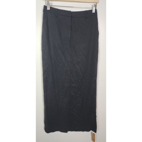 Reformation Women's Sz. 2 Black Cairo Maxi Skirt Back Slit NWT - Picture 1 of 7